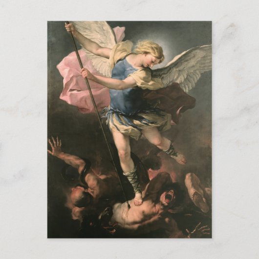 St. Michael, Luca Giordano (Fa Presto) Postkarte (Vorderseite)