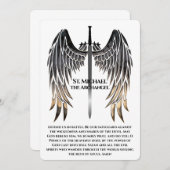 St. Michael Prayer Card zum Schutz (Vorne/Hinten)