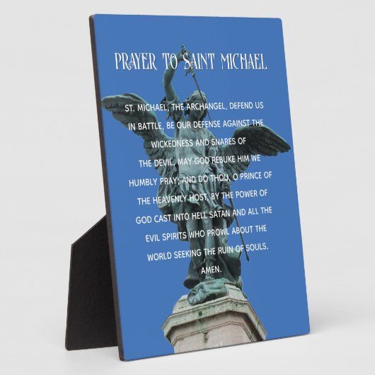 St. Michael Prayer easel tabletop Plaque Fotoplatte (Seite)
