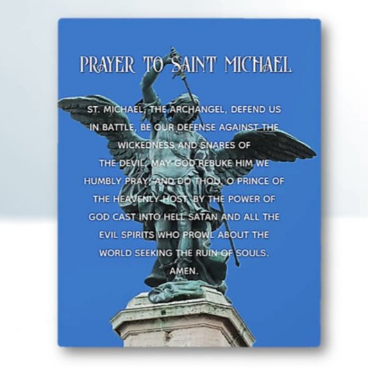 St. Michael Prayer easel tabletop Plaque Fotoplatte