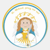 St. Michael Runder Aufkleber (Vorderseite)