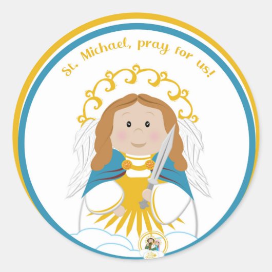 St. Michael Runder Aufkleber (Vorderseite)