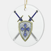 St Michael - Schwerter und Schild Keramikornament (Links)