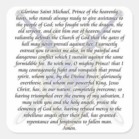 St. Michael - Schwerter und Schild Quadratischer Aufkleber (Vorderseite)