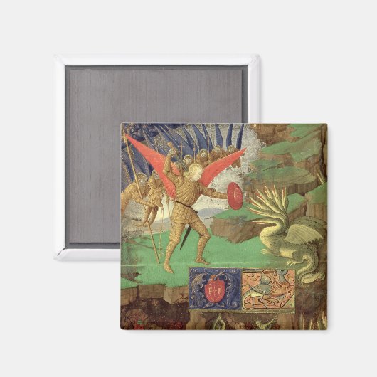 St. Michael Slay der Drache Magnet (Vorderseite/Rückseite)