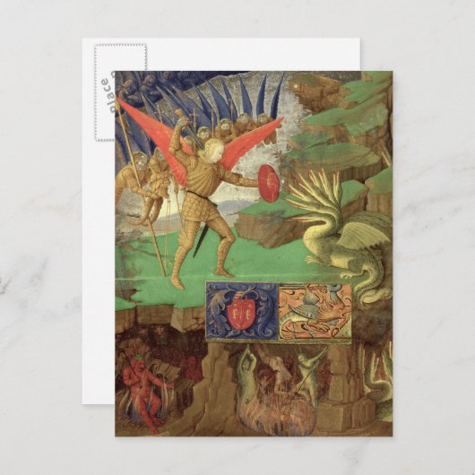 St. Michael Slay der Drache Postkarte (Vorne/Hinten)