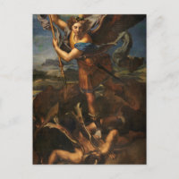 St. Michael Slaying the Devil by Raphael Postcard