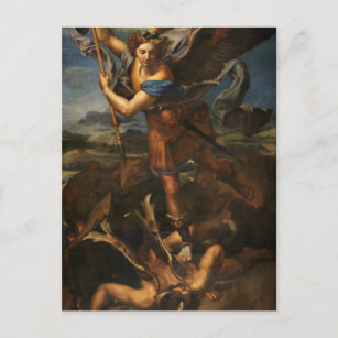 St. Michael Slaying the Devil by Raphael Postcard Postkarte