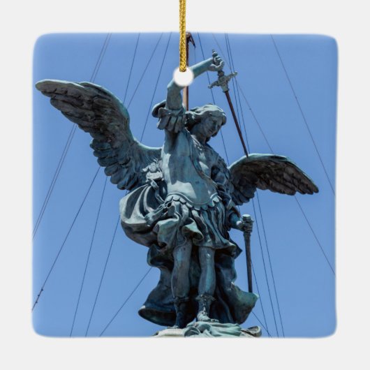 St. Michael statue - Castel Sant'Angelo top, Rom Keramikornament (Rückseite)