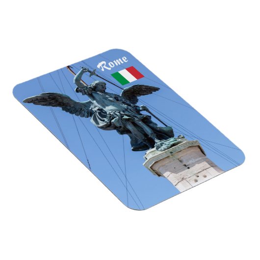 St. Michael Statue - Castel Sant'Angelo top, Rom Magnet (Rechte Seite)