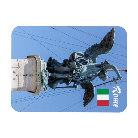 St. Michael Statue - Castel Sant'Angelo top, Rom Magnet (Horizontal)