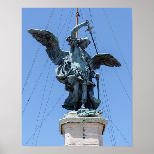 St. Michael statue - Castel Sant'Angelo top, Rom Poster (Vorne)