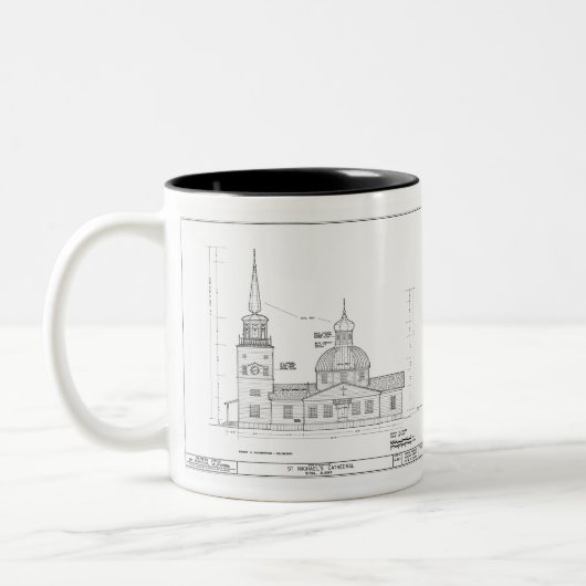 St Michael - Südaufzugs Zweifarbige Tasse (Links)