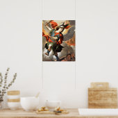St Michael the Archangel 3 Angel Poster Print (Küche)