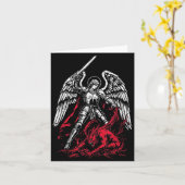 St Michael The Archangel Defeats Satan Catholic Karte (Gelbe Blume)