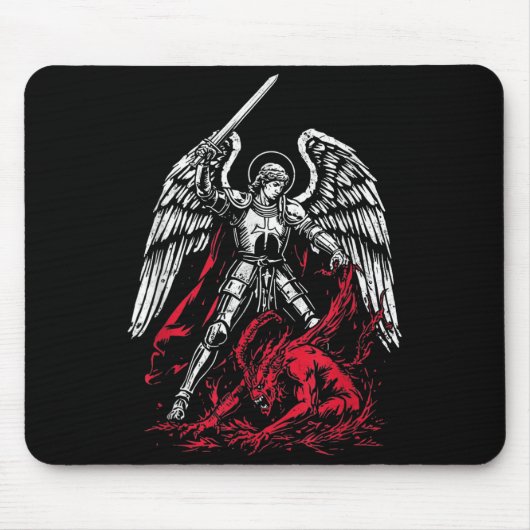 St Michael The Archangel Defeats Satan Catholic  Mousepad (Vorne)
