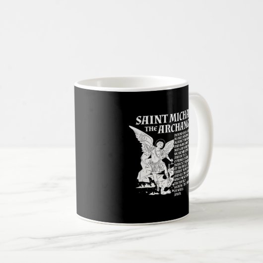 St Michael The Archangel Gebet Kaffeetasse (VorderseiteRechts)