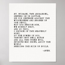 St Michael the Archangel Gebet Poster