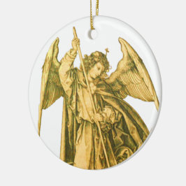 St. Michael the Archangel Gold Medieval Angel Keramik Ornament