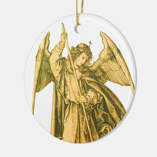 St. Michael the Archangel Gold Medieval Angel Keramik Ornament (Links)