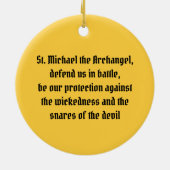 St. Michael the Archangel Gold Medieval Angel Keramik Ornament (Hinten)