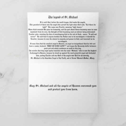 St. Michael the Archangel Karte (Innenseite)