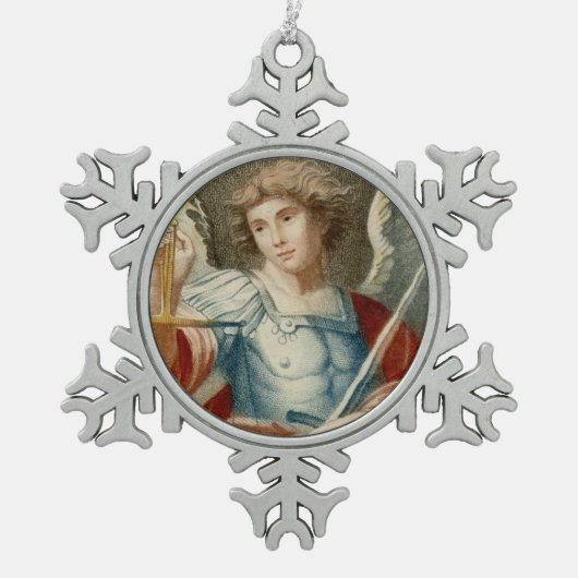 St. Michael the Archangel (M 010) Schneeflocken Zinn-Ornament (Vorderseite)
