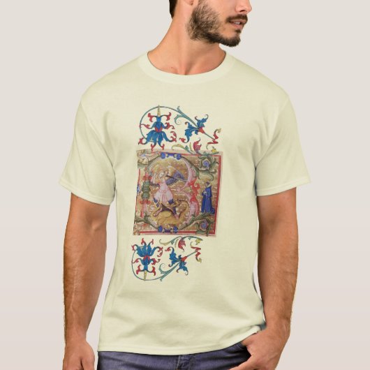 St. Michael the Archangel Monogram Antique Miniatu T-Shirt (Vorderseite)