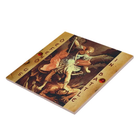 St. Michael the Archangel Parchment Fliese (Seite)