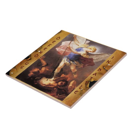St. Michael the Archangel Parchment Fliese (Seite)