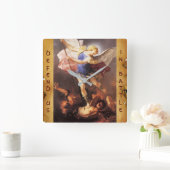 St. Michael the Archangel Parchment Quadratische Wanduhr (Zuhause)