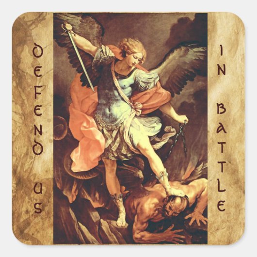 St. Michael the Archangel Quadratischer Aufkleber (Vorderseite)