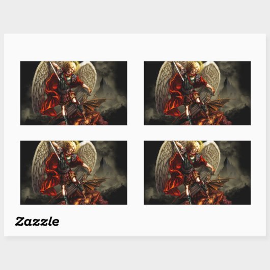 St. Michael the Archangel Rechteckiger Aufkleber (Blatt)