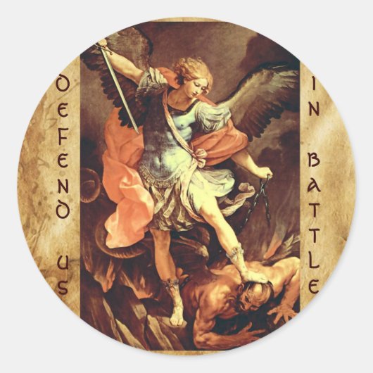St. Michael the Archangel Runder Aufkleber (Vorderseite)