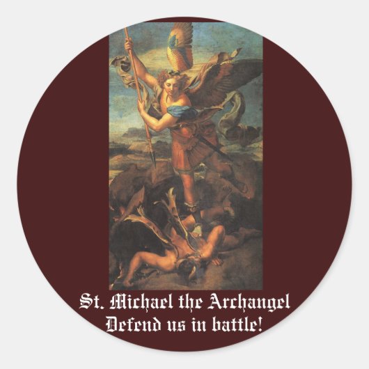 St. Michael the Archangel Runder Aufkleber (Vorderseite)