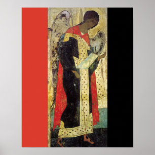 St Michael the Archangel Vladimir RED AND BLACK Poster