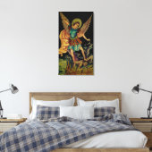 St. Michael The Archangel Wrapped Canvas Print Leinwanddruck (Insitu (Schlafzimmer))