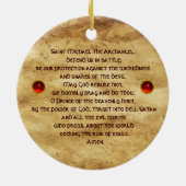 St Michael und das Drache-Gebet Keramik Ornament (Hinten)