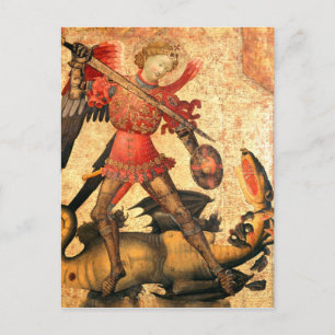 St. Michael und der Drache (15. Jahrhundert) Postkarte
