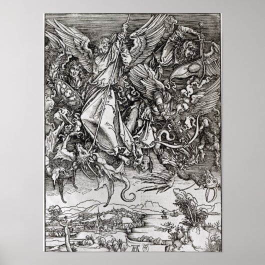 St. Michael und der Drache, aus einem Lateinischen Poster (Vorne)
