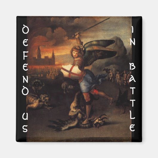 St. Michael und der Drache, braun schwarz Magnet (Vorne)