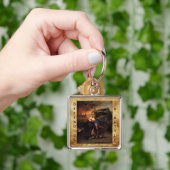 St. Michael und der Drache, braun schwarz Schlüsselanhänger (Hand)