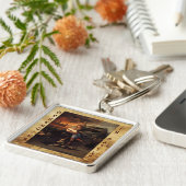 St. Michael und der Drache, braun schwarz Schlüsselanhänger (Seite)