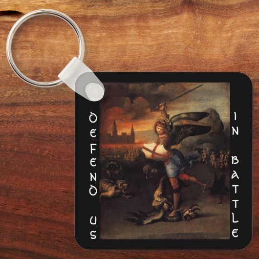 St. Michael und der Drache, braun schwarz Schlüsselanhänger (Vorderseite)