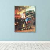St. MICHAEL UND DER DRACHE Leinwanddruck (Insitu (Holzboden))