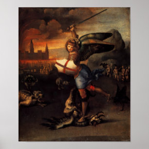 St Michael und der Drache Poster
