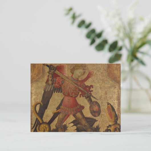 St Michael und der Drache Postkarte (Stehend Vorderseite)