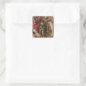 St. Michael und der Drache Quadratischer Aufkleber (Tasche)