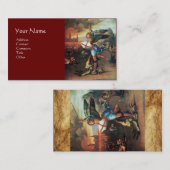 St. Michael und der Drache, rot Visitenkarte (Vorne/Hinten)
