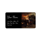 St. Michael und der Drache, schwarz Adressaufkleber (Vorne)